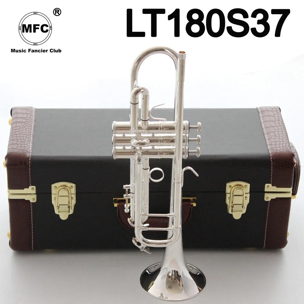 

New Music Fancier Club Bb Trumpet LT180S-37 Silver Plated Music Instruments Profesional Trumpets 180S-37 With Case Mouthpiece