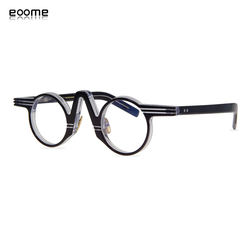 Small Vintage Round Shape Hand Made Eyeglass Optical Frames Full Rim Acetate Retro Make Lens Super Light Frame