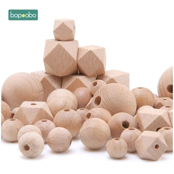 Bopoobo Buche Holz Perlen Beißring Kautable 8-20mm Holz Tiny Stange Für Kinder Buche Holz Ring Zahnen Perlen für Baby Beißring