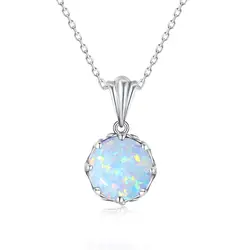 Szjinao Silver Pendant For Women 100% Pure 925 Sterling Silver Opal Necklace Pendants Flower Boho Handmade Unique Luxury Jewelry