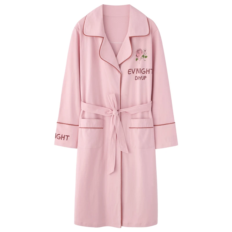 

Peignoir Home Women Robe M-3XL 100% Cotton Robe Female Sexy Bathrobe Feminino Nightgown Loungewear
