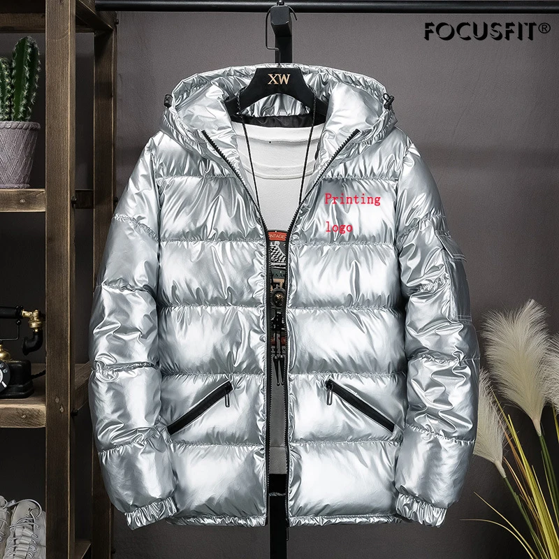 

Men's Coat Coat for Students Short Section Dirt-resistant Bright Surface Padded Coat Couple Clothing Bread Clothing Men‘s Trend