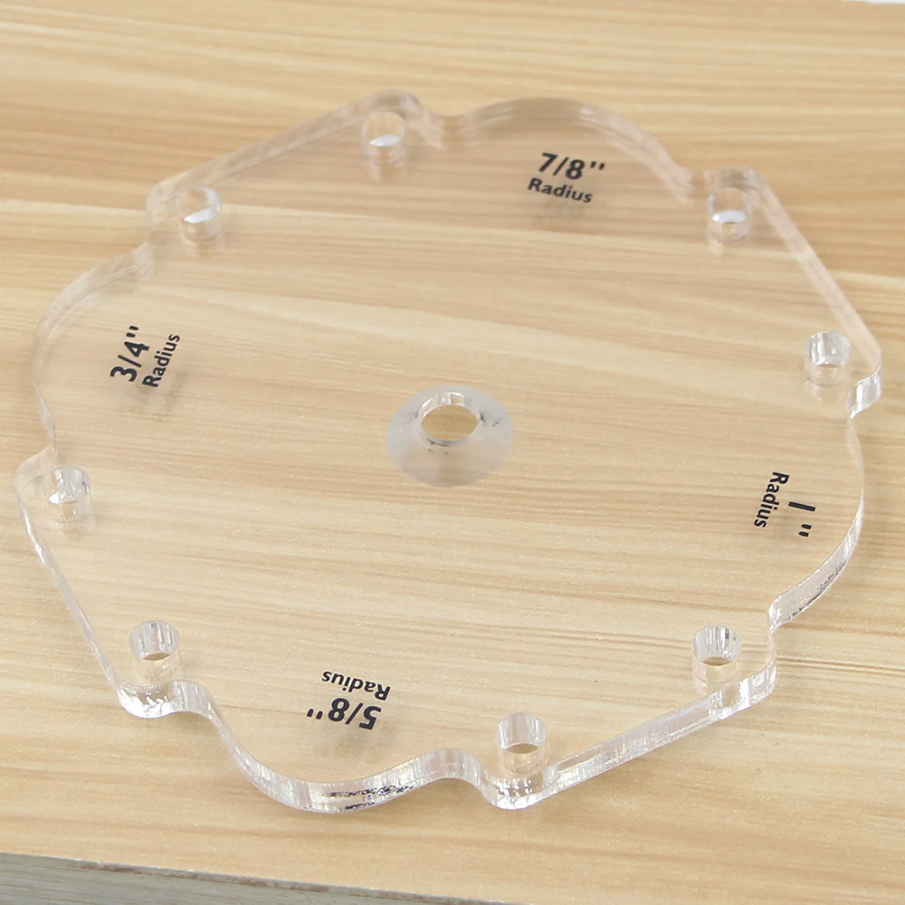 GanWei PMMA angolo raggio rapido jig Router tavolo modello maschera angolo arco mezzo filetto localizzatore maschera per utensili per la lavorazione del legno