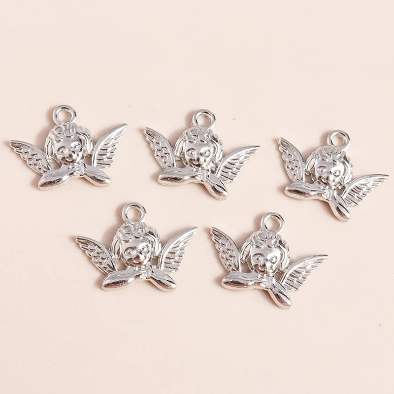 

Leslie 20pcs Fashion Love Angel Charms Pendants for Necklaces Earrings Making Accessories Charms for Diy Jewelry Craft