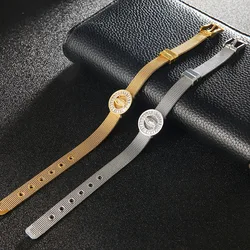 2020 New Virgin Mary Stainless Steel Mesh Watch Belt Bracelet For Women Religious Women Belief Bracelet Gift