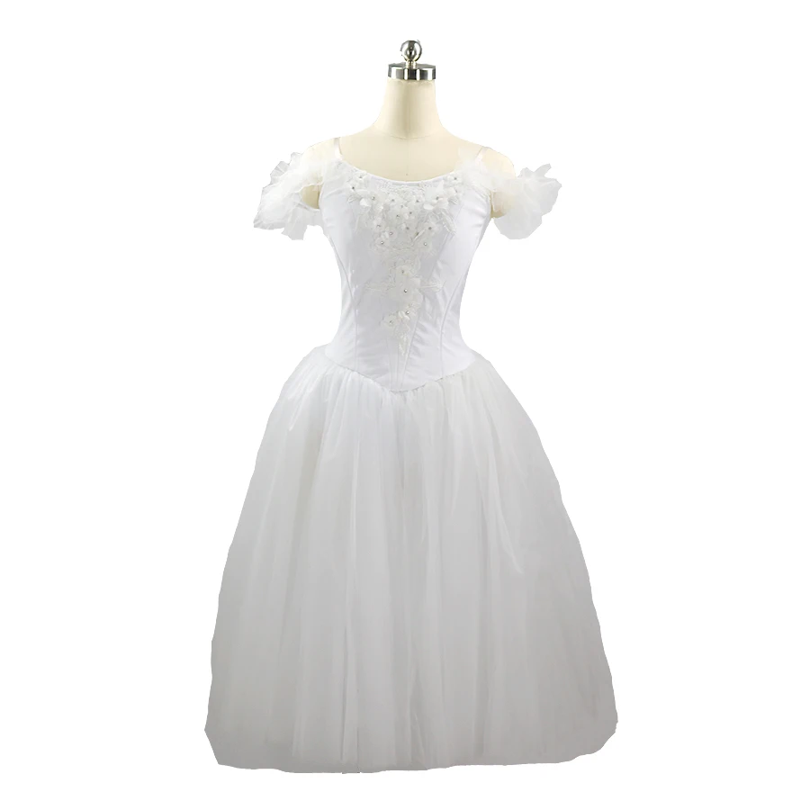 White Fairy Professional Ballet Long Tutu Women La Sylphide Romantic Ballet Tutu Dress Ballerina Dress for girl dance wearJNBL24