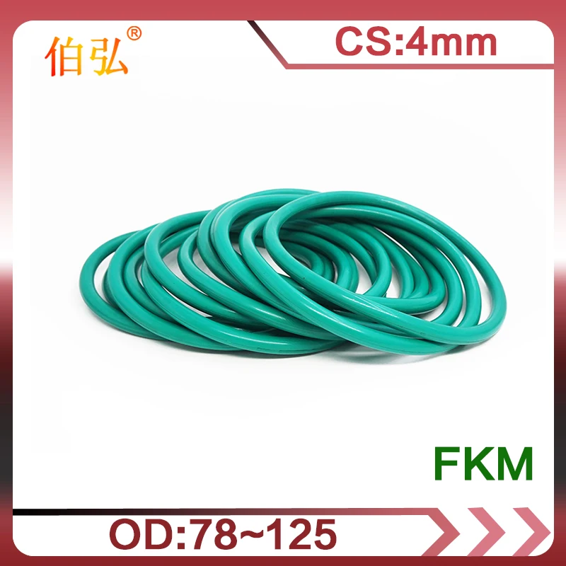 Fluorine Rubber O-Ring 1PC/lot Green FKM Sealing CS 4mm OD78/80/85/90/95/100/105/108/120/125mm Gasket Ring sealing Washer