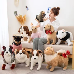 30cm-60cm New Simulation Dog Plush Toy Soft Stuffed Hound Golden Retriever Chihuahua Bulldog Shar Pei Pomeranian Pet Dog Doll