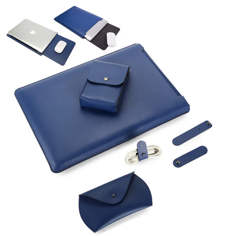 Imagem -05 - Bolsa Impermeável da Luva do Portátil do Couro Macio Tampa para Xiaomi Macbook Air Pro 11 12 13 15 11.6 12 13.3 15.4 Notebook Case