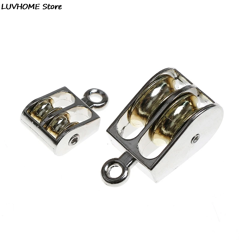 Hot! DIY Metal Sheave Zinc Alloy Fixed Pulley Crown Block And Tackle Lifting Wheel Mini Single/Double Pulley 36/52/75mm