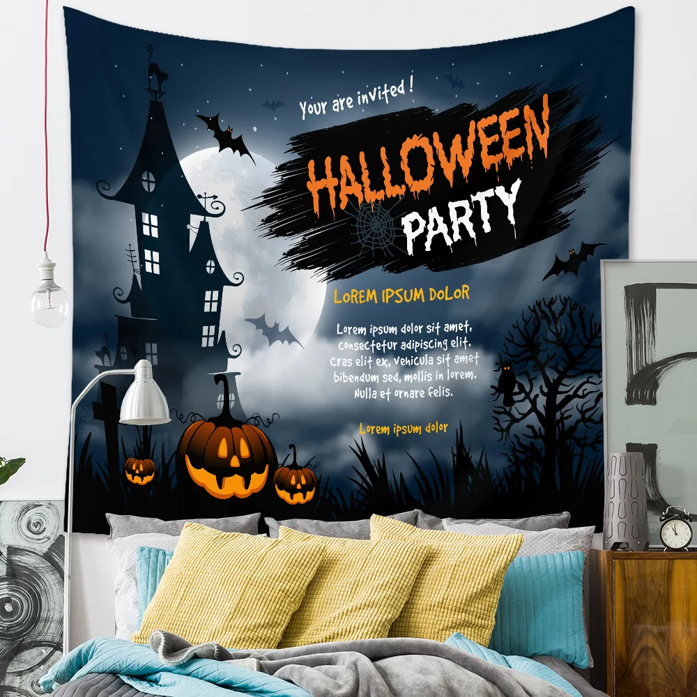 

Happy Halloween 3D Printing Tapestrying funny Rectangular Home Decor Wall Hanging Halloween Party wall hanging style-9