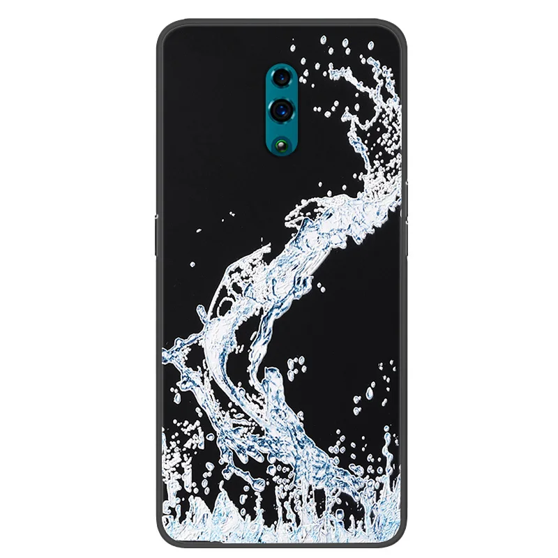 For Oppo Reno Case CPH1917 3D Relief Silicone Cover For OPPO Reno 1 Phone Cases Black Bumper Reno1 Cartoon Protector Fundas TPU