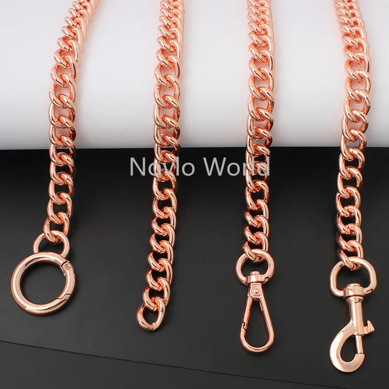 Rose Gold 60-120cm 13mm Rolled Light Weight Alumium Chain Rose Gold Metal Chain For Handbags Crossbody Bags