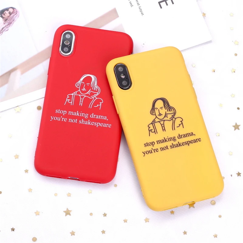 Shakespeare Case for Apple iPhone 11 Pro Max X SE2020 7 8 Plus 6S Plus Xs Max XR Phone Case Funny Quotes Drama Candy Cover Funda