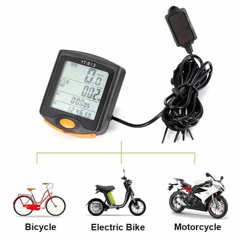 BOGEER YT-813 Bike Speed Meter Digital Bike Computer Multifunction Waterproof Sports Sensors Bicycle Computer Speedometer