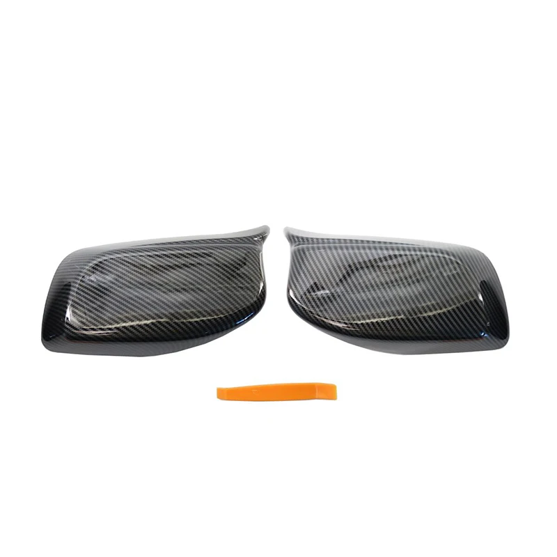 Carbon Fiber Look Black Rearview Side Mirror cover Caps for BMW 5 Series E60 E61 E63 E64 2004-2008 520i 525i 528i 528xi 530i