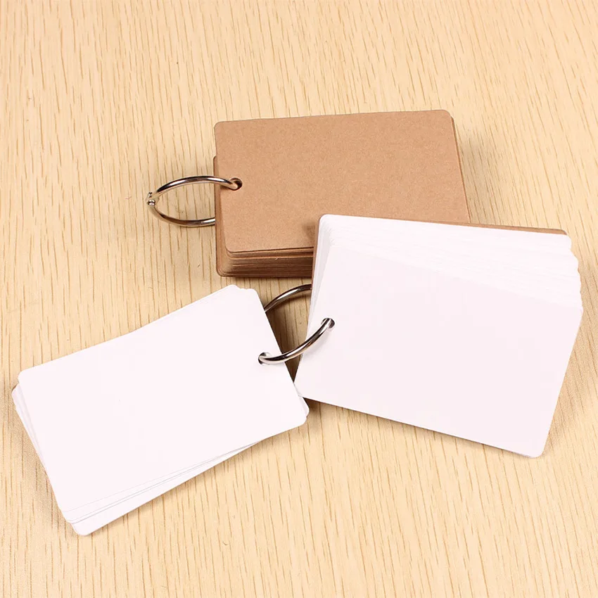 50 Iron Rings, Blank White Cards, Color Words, Word Cards, Sticky Notes, Pinyin Cards and Arithmetic Cards Office Accessories