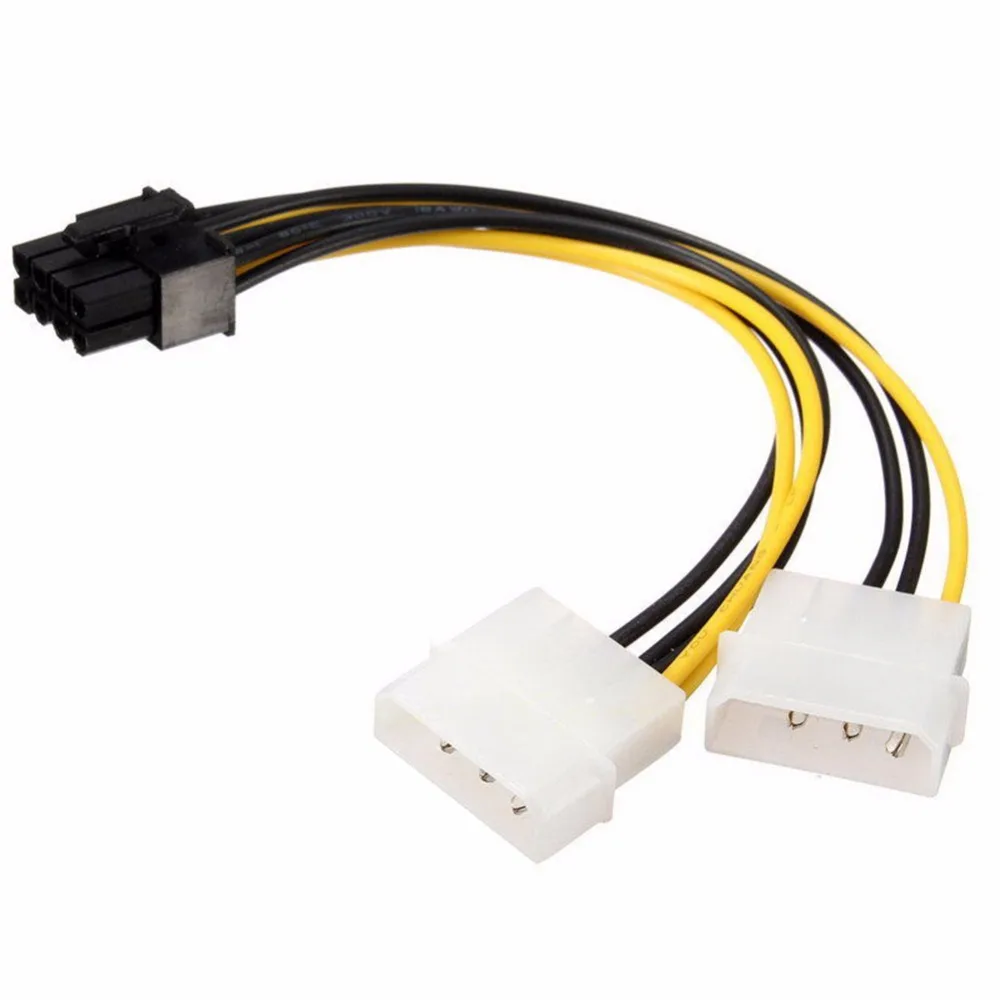 

18cm 8Pin To Dual 4Pin Video Card Power Cord Y Shape 8 Pin PCI Express To Dual 4 Pin Molex Graphics Card Power Cable #280903