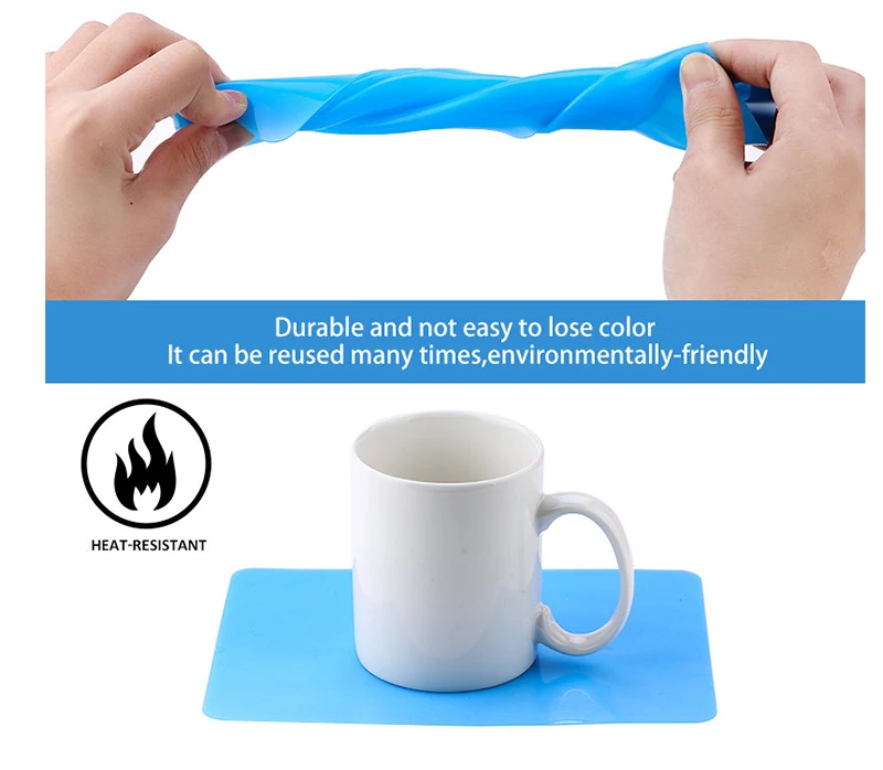 1PCS Safe Silicone Workbenches Epoxy Resin Molds Accessories for Epoxy Jewelry Making Supplies Blue&Rose Color Silicone Mat Pad