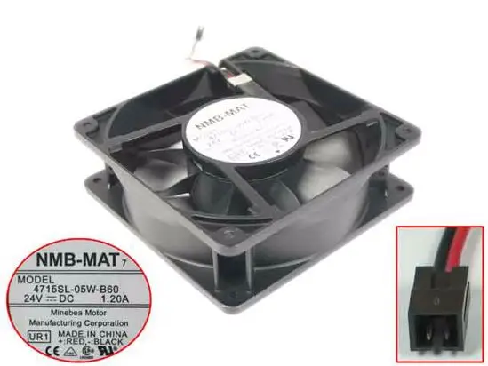 

NMB-MAT 4715SL-05W-B60 UR1 UR2 DC 24V 1.20A 120x120x38mm 2-Wire Server Cooling Fan