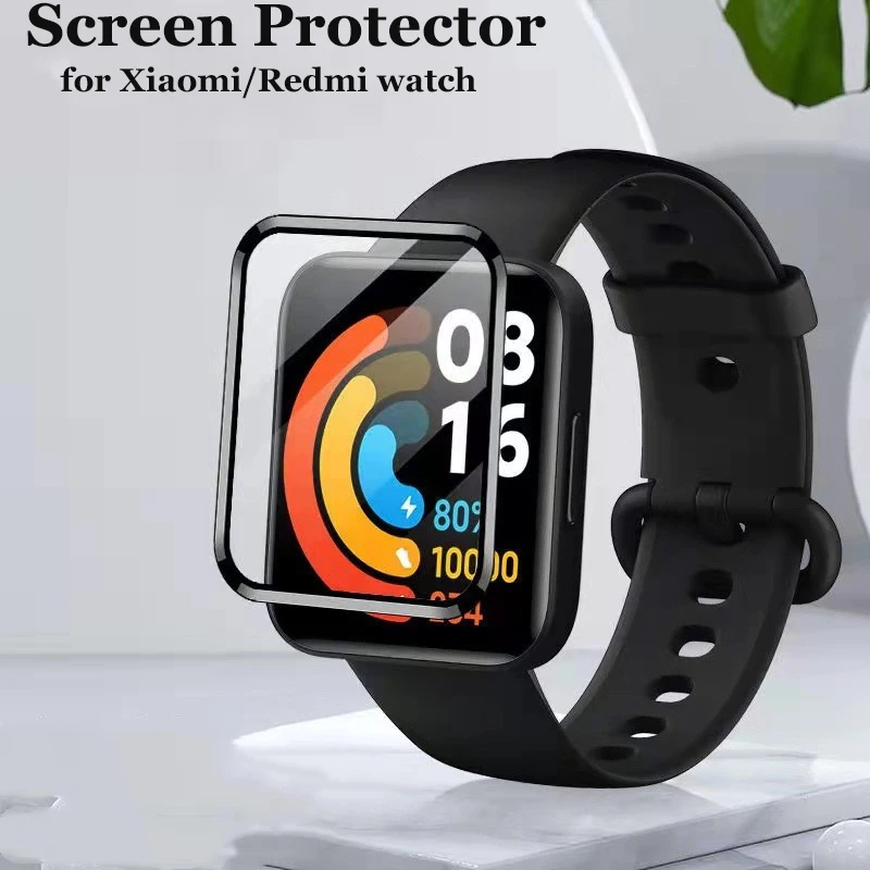 Borda curvada 3d para xiaomi mi assista lite película protetora lcd capa proteção para redmi relógio 2 lite protetor de tela acessórios