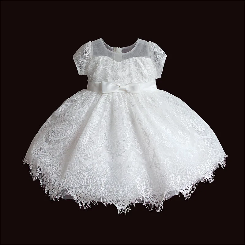 

Summer Kids Dress for Girls Party Wedding Christing Clothing White Princess Embroidery Tutu Lace Baby Dresses 3M-3 Years