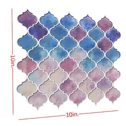 Mosaic Wall Tile 3D Sticker, Arabic Lantern Style, Kitchen and Bathroom Backsplash, 250x250mm
