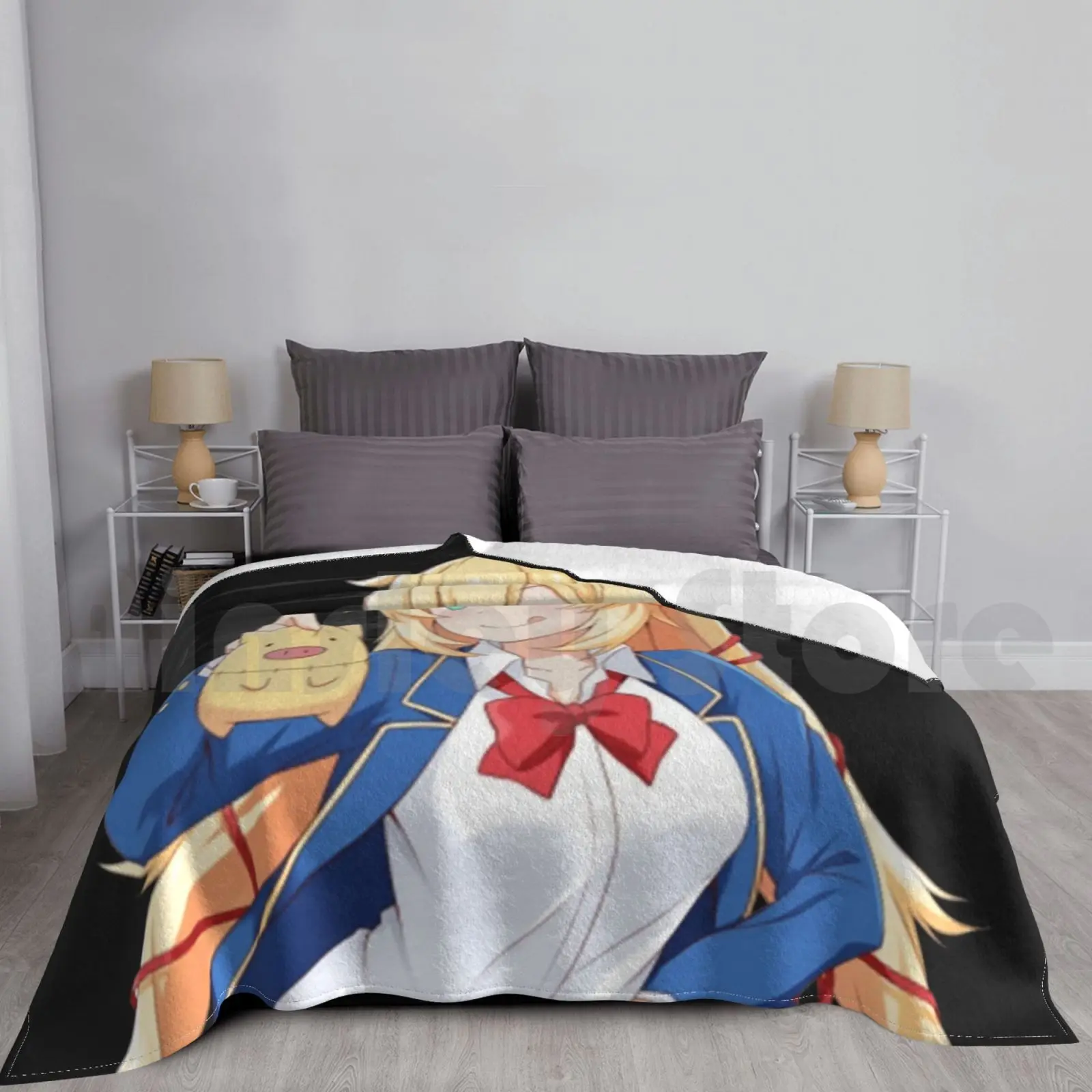 Hololive-Akai Haato Blanket Fashion Custom Hololive Akai Haato Hololive Gamers Anime Gamer Gaming Youtubers Mio