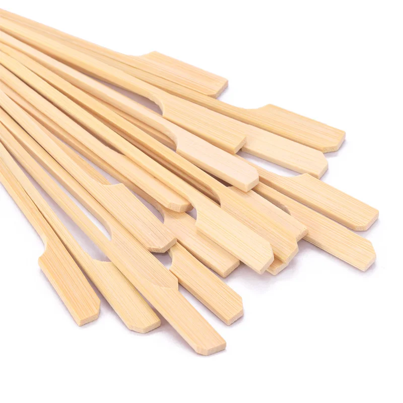 100pcs 15cm Bamboo Skewers Paddle Sticks For BBQ Grill Kebab Barbeque Fruit Toothpicks Party Supplies Outdoor Tools