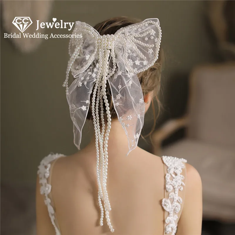 

CC Hairpin Wedding Accessories for Women Engagement Hair Ornament Bridal Headdress Butterfly Shape Hairwear Lace Gift O587