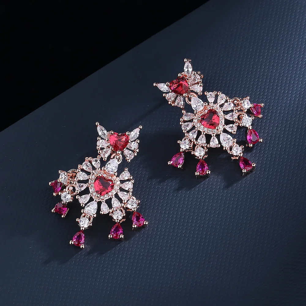 925 Silver Needle High Quality Long Water Drop Colorful Zircon Earrings For Women Luxury Dinner Party Engagement Jewelry Gift