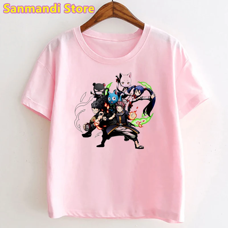 2021 Hot Sale FAIRY TAIL Cartoon Print T Shirt Kids Clothes For Girls/Boys Tshirt Angel Wings T-Shirt Children Clothing Tops