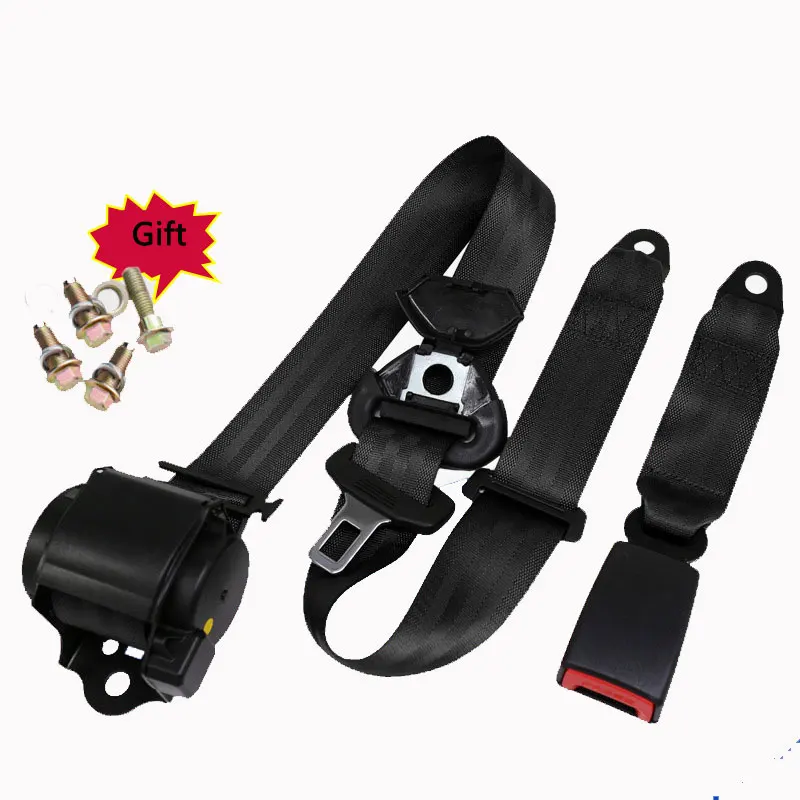 Approved CE Retractable 3 Point Safety Seat Belt with bolts Emergency locking vehicle auto safety belt car accessories