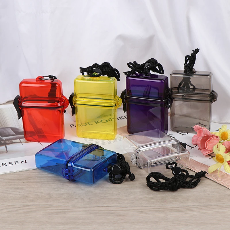 1pc Scuba Diving Kayaking Container Case & Rope Clip for Money ID Cards License Keys Waterproof Dry Box Gear Accessories