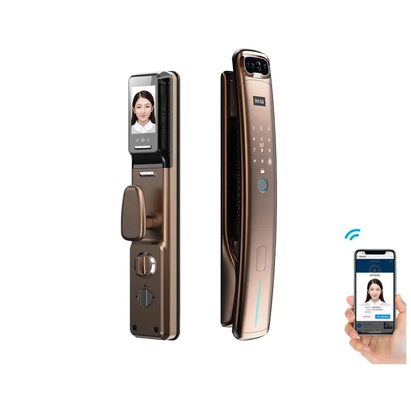 3D Face Recognition Fingerprint Door Lock With Camera APP Smart IC Card Password Intelligent Automatic Switch Lock Unlock