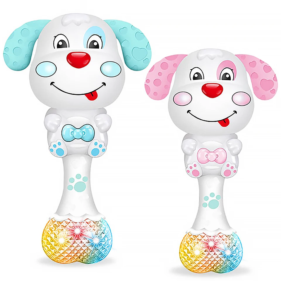 Musical Flashing Baby Teether Rattle Toys Rabbit Hand Bell Mobile Infant Pacifier Weep Tear Newborn Early Educational Toys Gifts