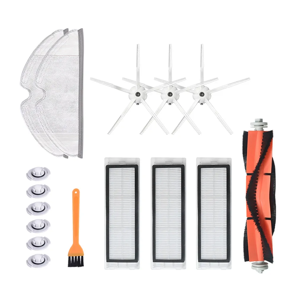 مرشحات الأسطوانة الرئيسية للمكنسة الكهربائية Roborock S5/S6/T6/E2/E35 ، مع الفرش الجانبية والمماسح وملحقات الروبوت