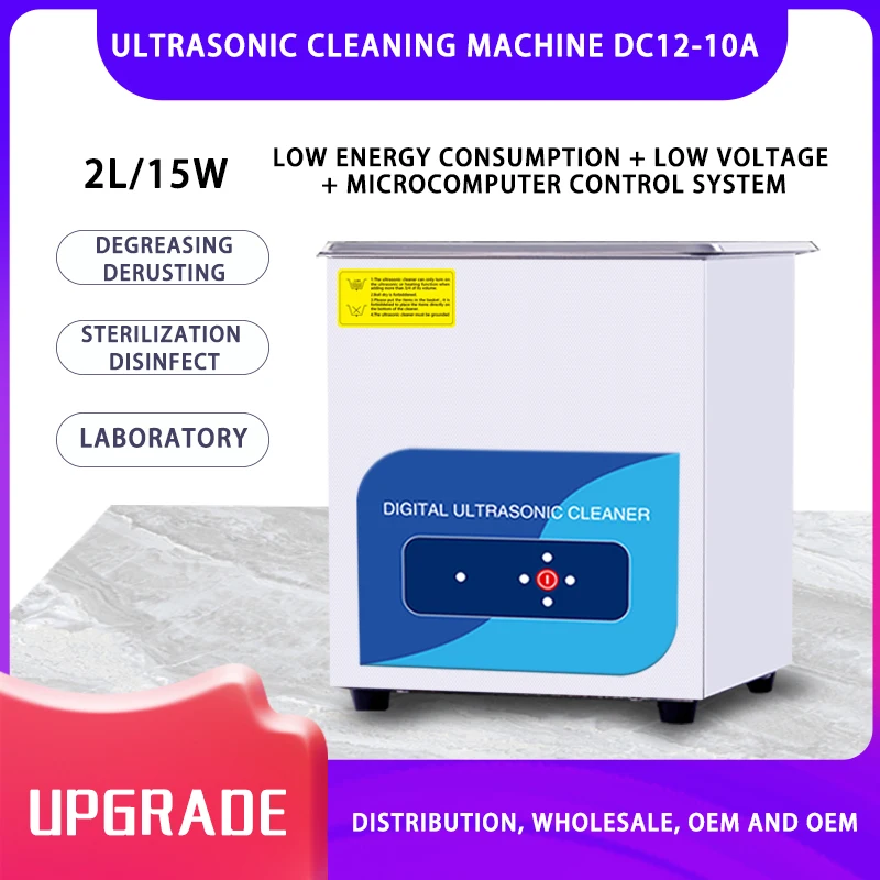 Free Shipping 2L Ultrasonic Cleaner With Heater 60W Portable Ultrasonic Bath Ultrasonic Cleaning Machine for Eyewear Metal