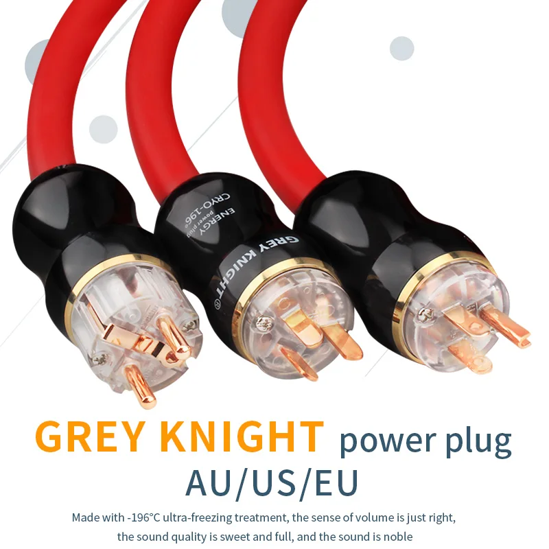 HiFi Audio Copper Conductor Gold Palted Power Cord CD Amplifier Amp EU/US/AU Power Plug Cable HIFI AC Mains Power Cable