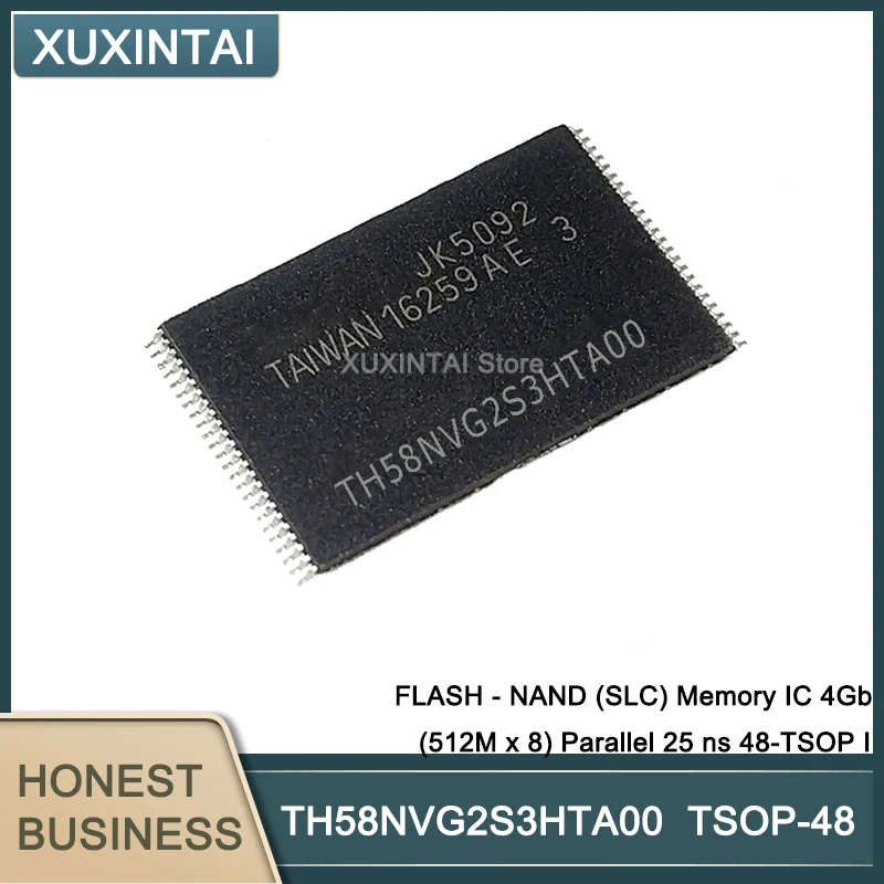 5Pcs/Lot  New Original TH58NVG2S3HTA00 TH58NVG FLASH - NAND (SLC) Memory IC 4Gb (512M x 8) Parallel 25 ns 48-TSOP I