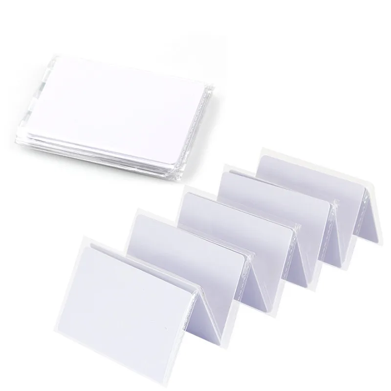 

100pcs ID IC dual frequency 13.56MHz 125KHz PVC white cards TK4100 F08 tags for Access Control System Time Attendance