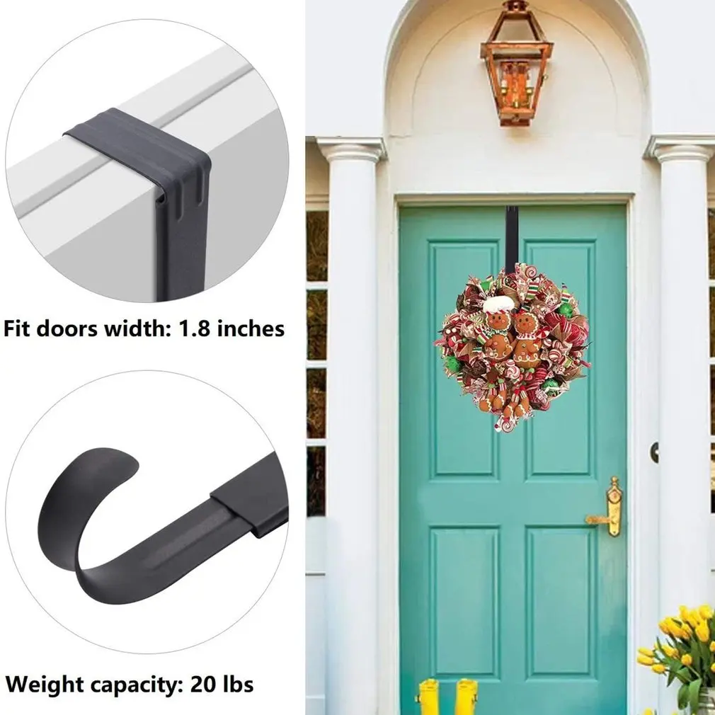 Colgador de puerta de corona ajustable, gancho de Metal, soporte de pared de cocina para el hogar, estante de almacenamiento, organizador, decoración de fiesta de navidad