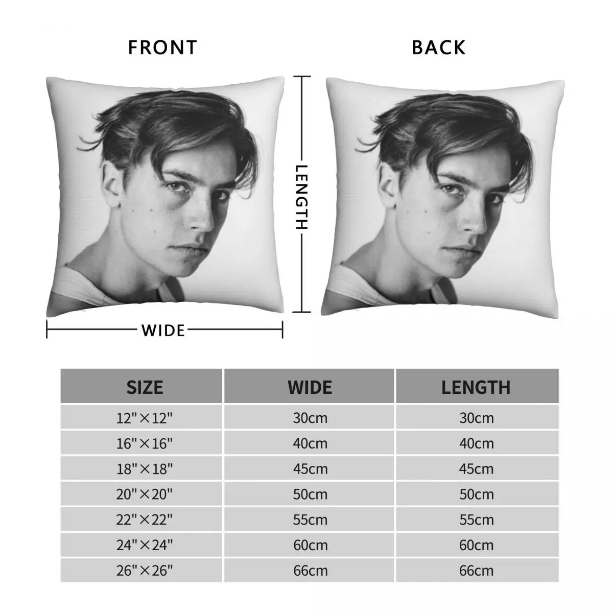 Cole Sprouse Square Pillowcase Polyester Linen Velvet Creative Zip Decor Throw Pillow Case Sofa Seater Cushion Cover