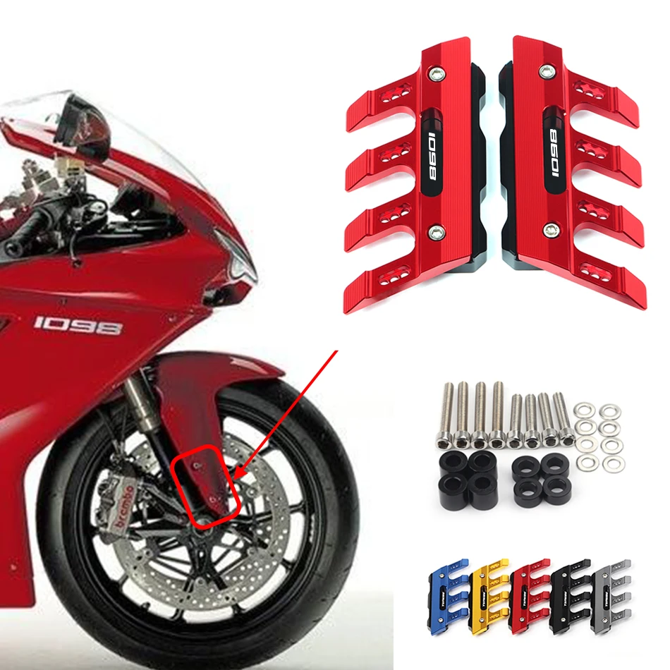 

For Ducati 1098 1098S 1098R (1098 Tricolor) Motorcycle CNC Aluminum Front Mudguard Anti-Drop Slider Protector Cover Accessories