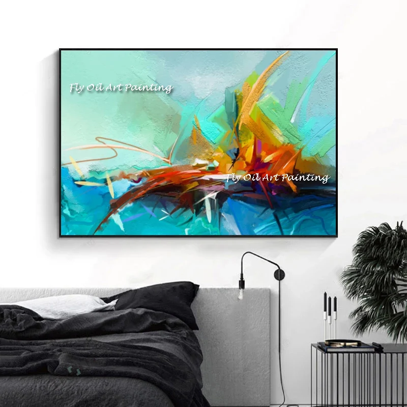 

Abstract Colorful Ocean Large 100% Handmade Oil Painting on Canvas Painting Landscape Wall Art Picture for Living Room Decor