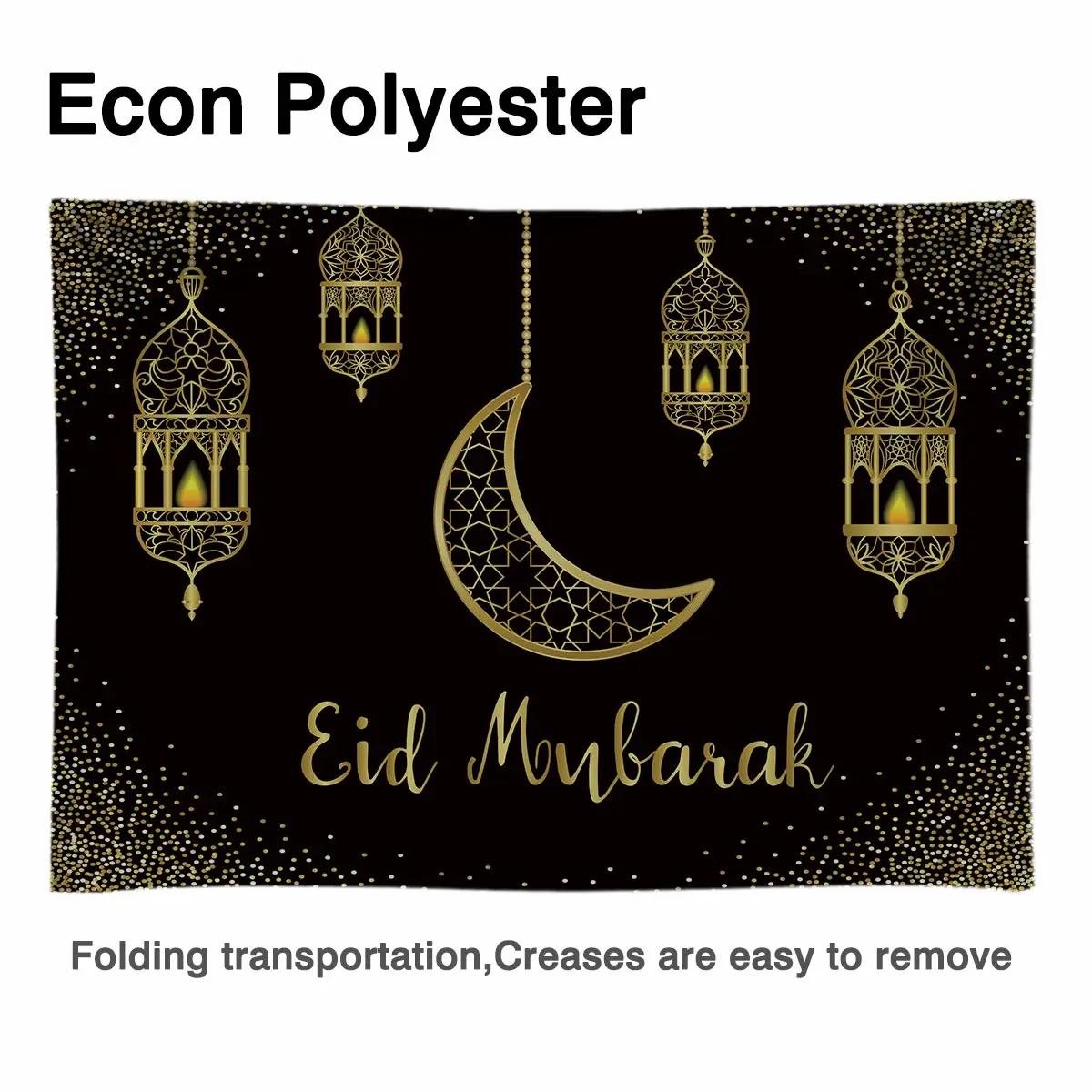 Allenjoy Fotografie Achtergrond Eid Mubarak Gouden Zand Islamitische Opknoping Lampen Ramadan Kareem Foto Studio Achtergrond Photocall