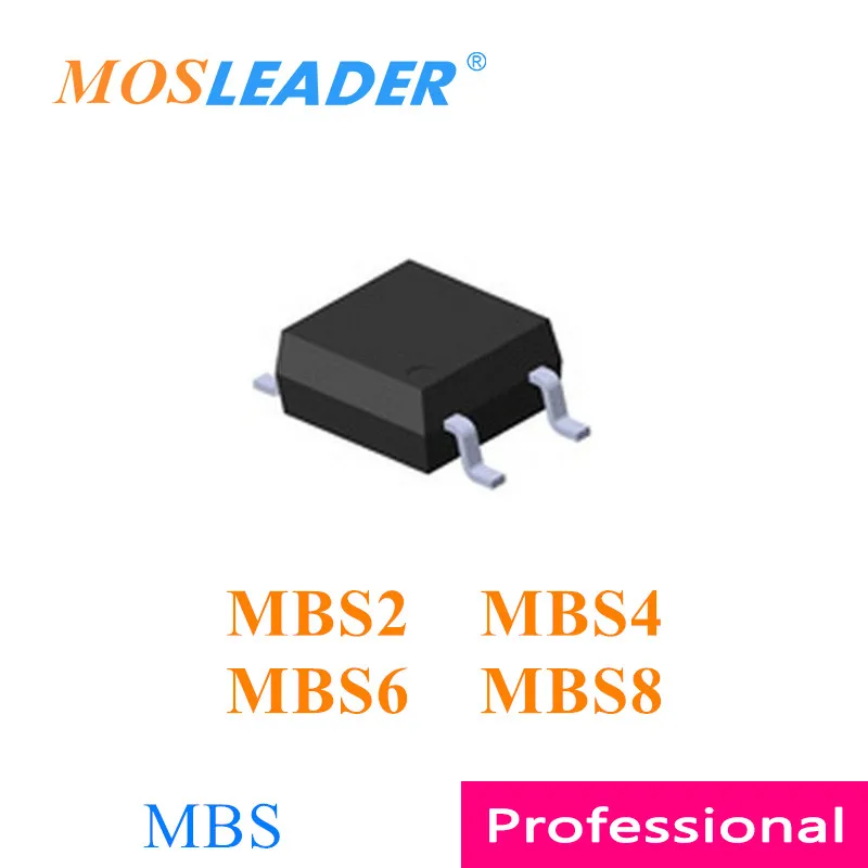 

Mosleader 3000pcs MBS2 MBS4 MBS6 MBS8 MBS SOP4 Chinese high quality Bridge rectifier 200V 400V 600V 800V 0.8A 800mA