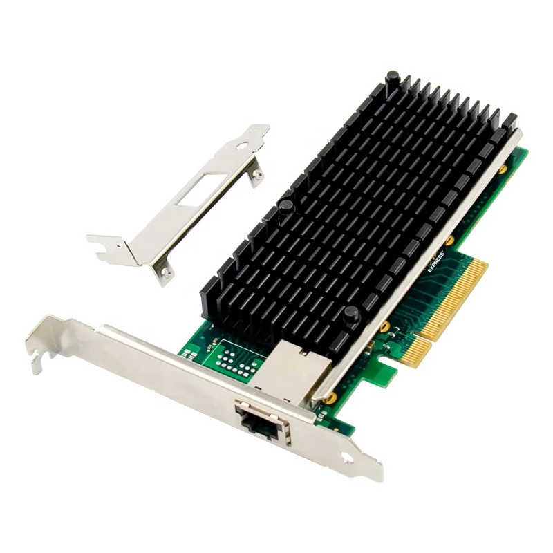 PCIe X8 to Single port 10GbE RJ45 Server NIC Network Card PCIE 10 Gigabit Ethernet server card X540 chipset 10000M 1000M LAN