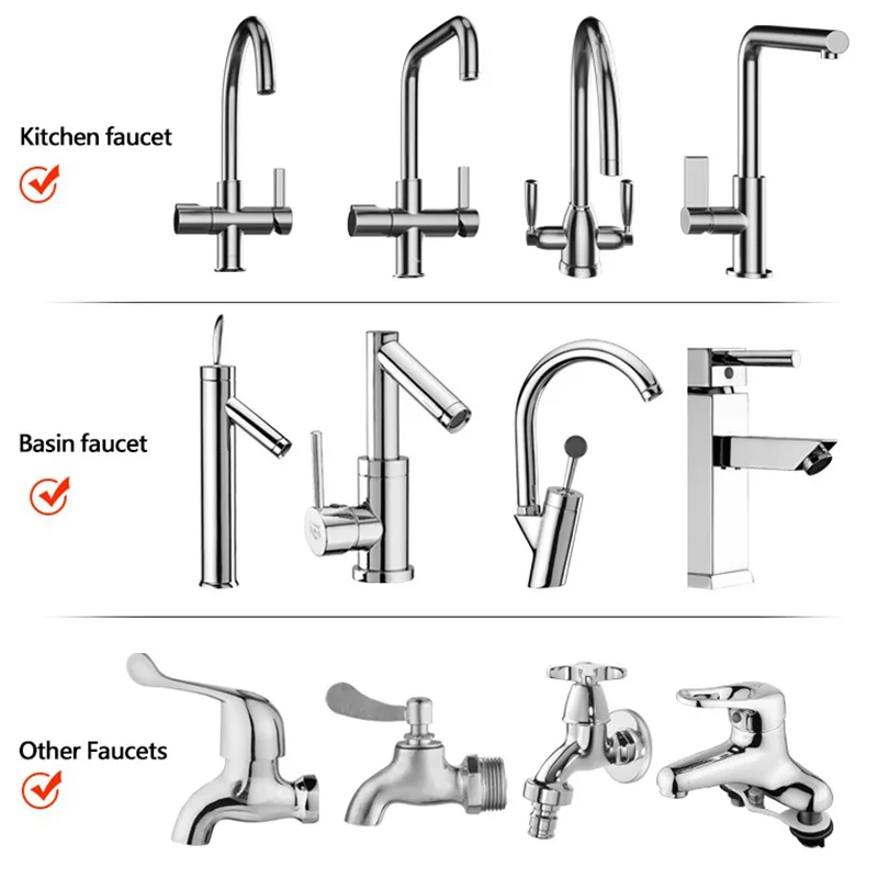 Przedłużenie kranu wody obrót o 360 ° regulowany przedłużacz do kranu do kuchni akcesoria łazienkowe Extender Faucet