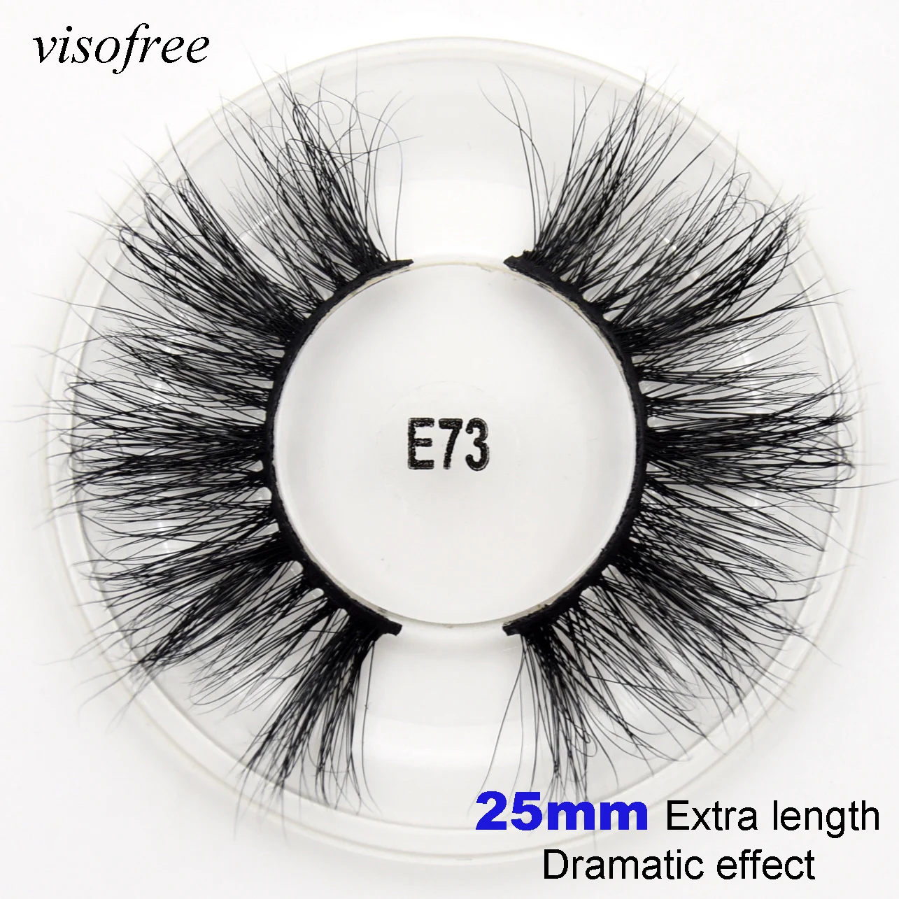 Visofree Dramatic Long Handmade Eyelash 25MM Lashes 5D 100% Mink Hair False Eyelashes Full Strips Lashes Extension Makeup E73